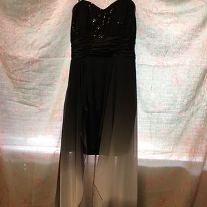 Black ombré, high-low prom dress